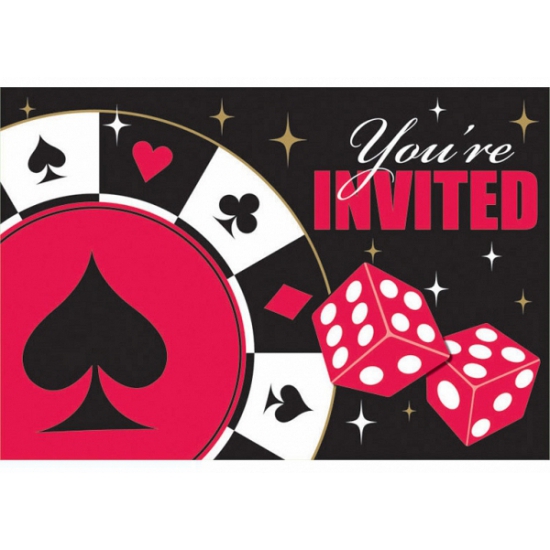 Casino uitnodigingen 8 stuks